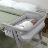 image:imageGAP babyGap Whisper Bedside Bassinet Sleeper with Breathable Mesh and Adjustable Heights  Lightweight Portable Crib  Made with Sustainable Materials Pink StripesGrey