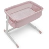 image:imageGAP babyGap Whisper Bedside Bassinet Sleeper with Breathable Mesh and Adjustable Heights  Lightweight Portable Crib  Made with Sustainable Materials Pink StripesPink Stripes