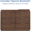 image:imageDelta Children Forever 6 Drawer Dresser Fully Assembled  Naturals Collection Teak BrownTeak Brown