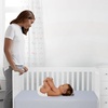 image:imageSimmons Kids Quiet Nights Breathable 4inch Mini Crib Mattress with RemovableMachine Washable Cover  GREENGUARD Gold  Waterproof  Sustainably Sourced Core Fiber Core BlueBlue Mini Crib Mattress