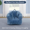 image:imageDelta Children  Serta Kids Plush Barrel Toddler Chair Soft Foam Chair Bean Bag Chair Alternative for Boys and Girls Cozy Seat for Reading Watching Cartoons Playroom Nursery Bedroom SageDenim Blue