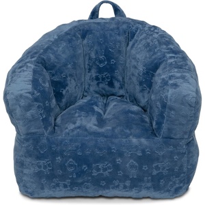 image:imageDelta Children  Serta Kids Plush Barrel Toddler Chair Soft Foam Chair Bean Bag Chair Alternative for Boys and Girls Cozy Seat for Reading Watching Cartoons Playroom Nursery Bedroom SageDenim Blue
